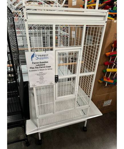 Parrot-Supplies Lakeland Play Top Parrot Cage White